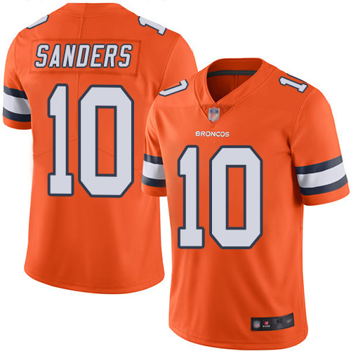 Men Denver Broncos 10 Emmanuel Sanders Limited Orange Rush Vapor Untouchable Football NFL Jersey